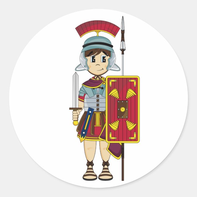 Cute Roman Soldier Sticker (Front)