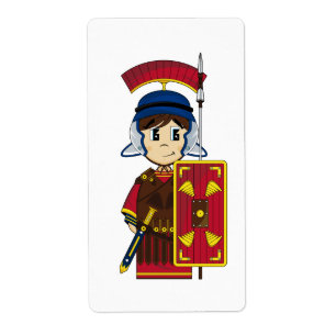 Cute Roman Soldier Sticker Label