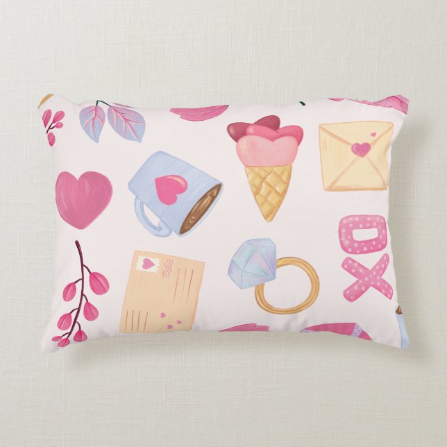 Cute romantic Accent Pillow (Front)