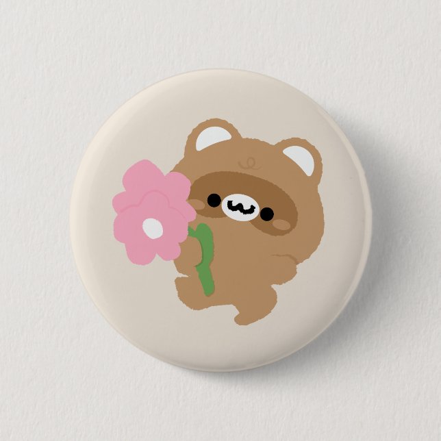 Cute Romantic Beaver 6 Cm Round Badge (Front)