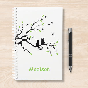 Cute Romantic Cats Simple Modern Custom Planner