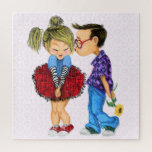 Cute Romantic Couple - Love - Kiss For You Jigsaw Puzzle<br><div class="desc">Cute Romantic Couple - Love - Kiss For You - Boy and Girl - Fun Painting - Choose / Add Your Unique Text / Name / Colour - Make Your Special Gift - Resize and move or remove / add elements - image / text with customisation tool. Painting and Design...</div>