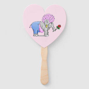 Cute Romantic Elephant Hand Fan
