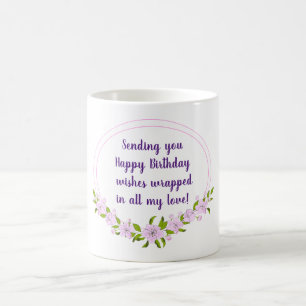 Cute Romantic flowers birthdayMinimalist Coffee Mug