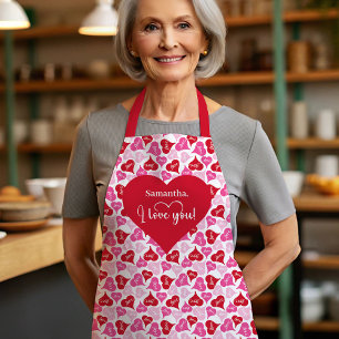 Cute Romantic Heart Design Personalized Valentine  Apron