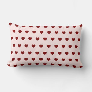 Cute Romantic Heart Pattern Pink Lumbar Cushion