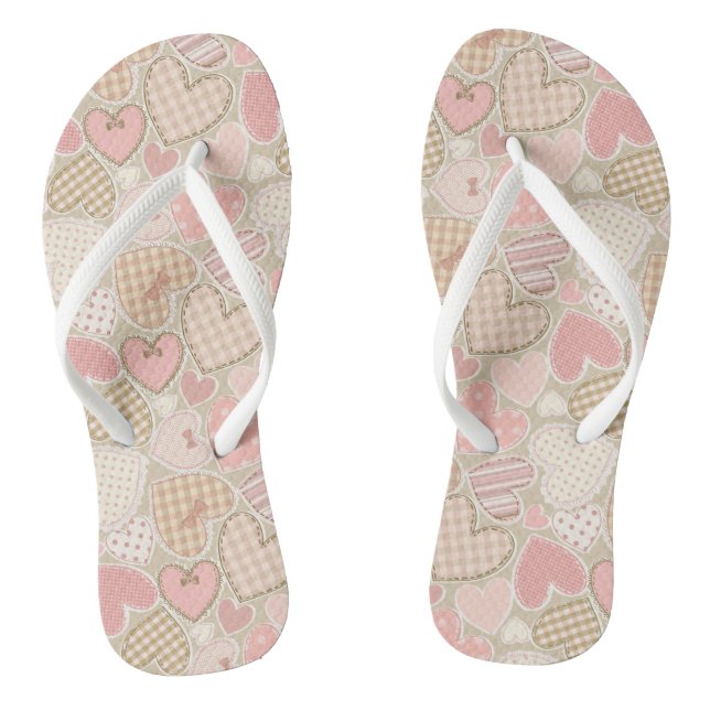 Cute Romantic Hearts Pattern Thongs (Footbed)