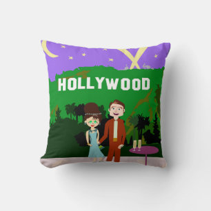 Cute Romantic Hollywood Retro Character Art Cushion