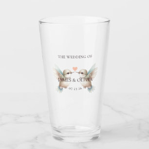 Cute Romantic Hummingbird Wedding Glasses