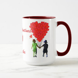 Cute romantic kids holding hands Valentines Mug