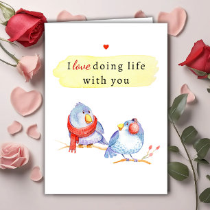 Cute Romantic Love Birds Valentine's Day Card