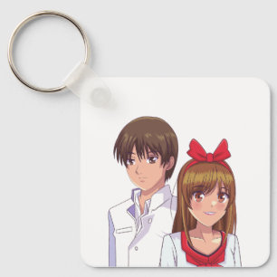 Cute Romantic Manga Art Key Ring