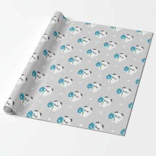 Cute Romantic Panda Wrapping Paper