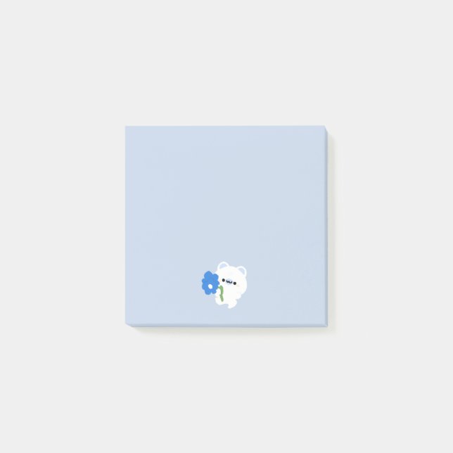 Cute Romantic Polar Bear Post-it Notes (Front)