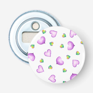 Cute Romantic  Purple Heart Birthday Bottle Opener