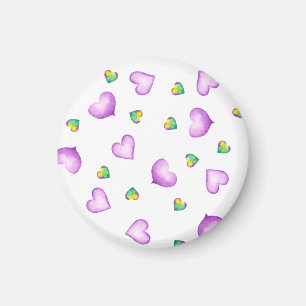 Cute Romantic Purple Heart Birthday Magnet