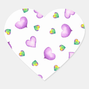Cute Romantic  Purple Heart Birthday   Sticker