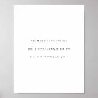 Cute Romantic Quote, Loving Dreamy Saying, Soul Poster