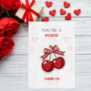 Cute Romantic Retro Cherry Valentine’s Day Card