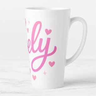 Cute Romantic Text Art Latte Mug