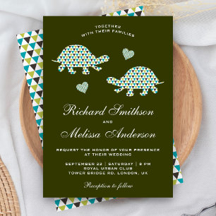 Cute Romantic Turtles Wedding Invitation