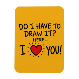 Cute Romantic Typography Art Magnet