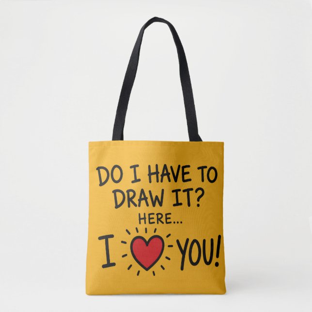 Cute Romantic Typography Art Tote Bag (Front)