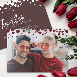 Cute, Romantic Valentine's, Burgundy Red Hearts Invitation