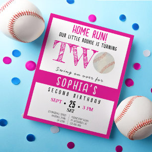 Cute Rookie Baseball Budget Girl 2nd Birthday