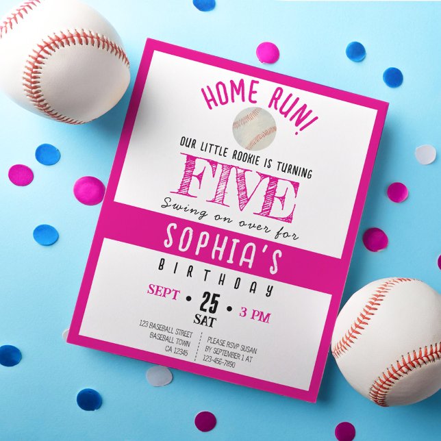 Cute Rookie Baseball Budget Girl Birthday (Creator Uploaded)