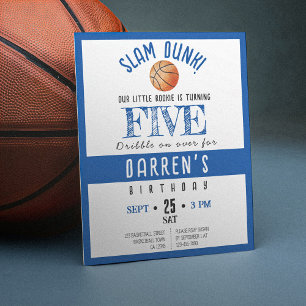 Cute Rookie Basketball Budget Boy Birthday Invite