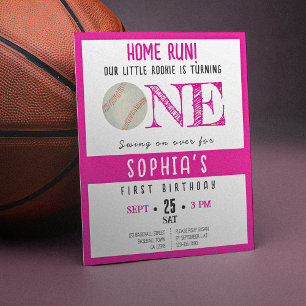 Cute Rookie Basketball Budget Girl 1st Birthday