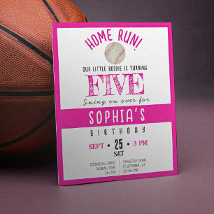 Cute Rookie Basketball Budget Girl Birthday Invite