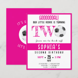 Cute Rookie Soccer Budget Pink 2nd Birthday