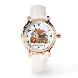Cute rooster addict customizable watch