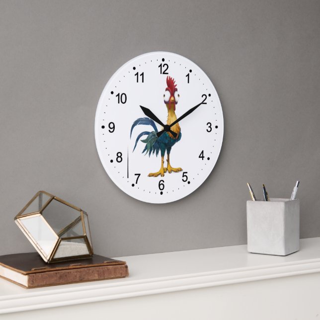Cute Rooster Big Eyes  Large Clock (Office)