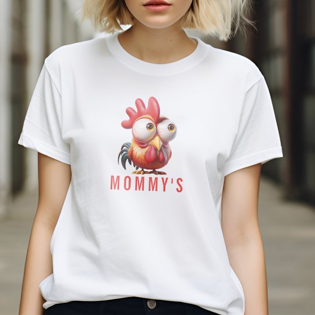 Cute Rooster Caricatures 3rd Birthday Party T-Shirt (Creator Uploaded)