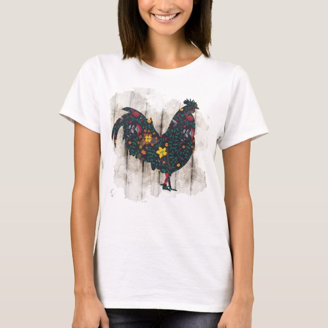 cute rooster lovers Country T-Shirt (Front)
