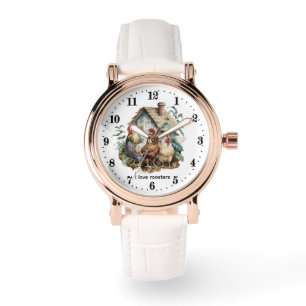 Cute rooster lovers customizable watch