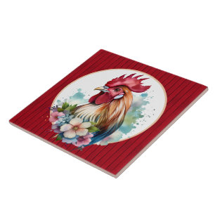 Cute rooster lovers kitchen  ceramic tile
