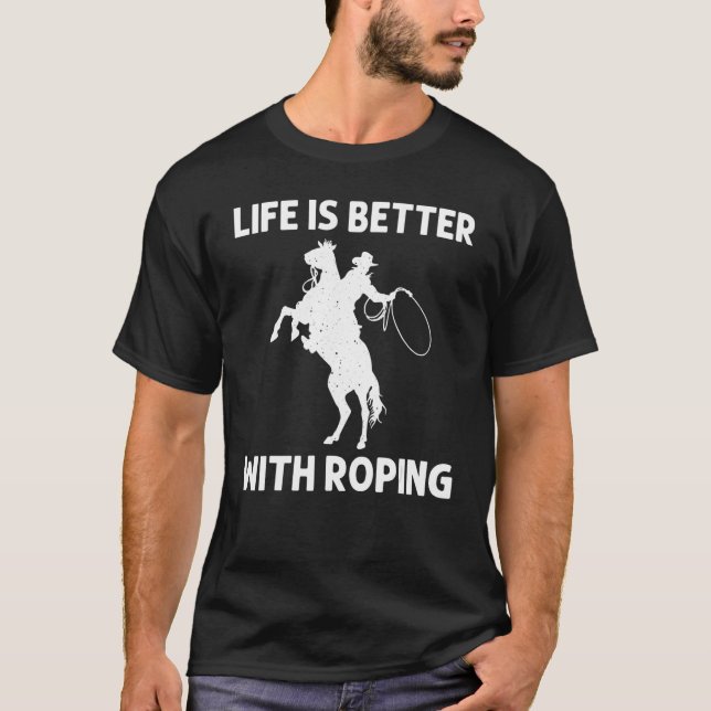 Cute Roping For Men Women Bull Rider Team Roper Co T-Shirt (Front)