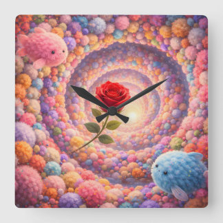 Cute Rose Fantasy Kids Room Wall Clock Decor