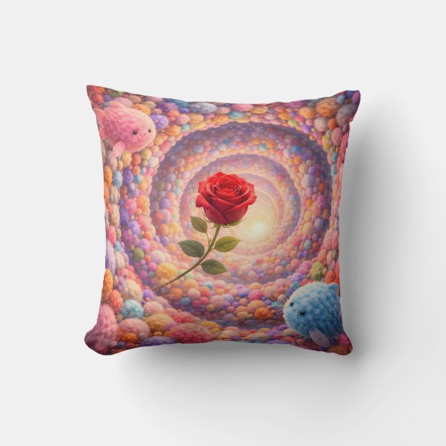 Cute Rose Fantasy Pillow For Girls Kids (Front)