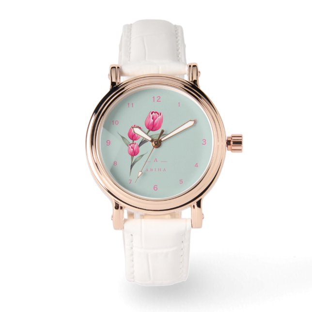 Cute Rose Floral personalised eWatch Watch (Front)