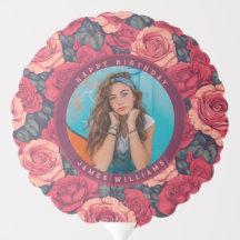 Cute Rose Flower Birthday Balloons For Her