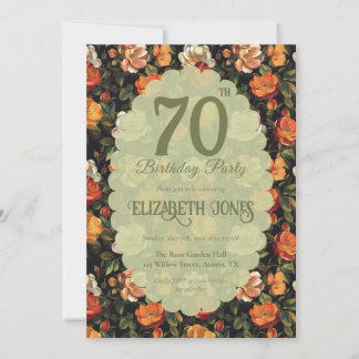 Cute Rose Flower Boho Birthday Invitation