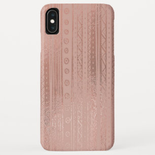 Cute Rose Gold Foil Boho Tribal Pattern iPhone XS Max Case