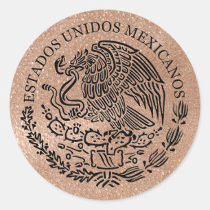 Cute Rose Gold Mexico Passport Sticker