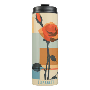 Cute Rose Latte Thermal Tumbler