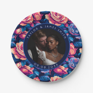 Cute Rose Wedding Plates For Bridesmaid Gift